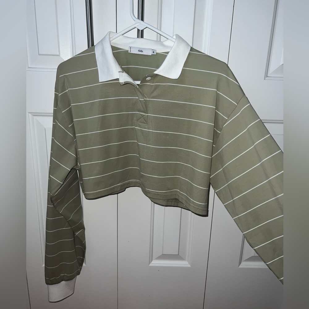 Adika Green and White Stripe Long Sleeve